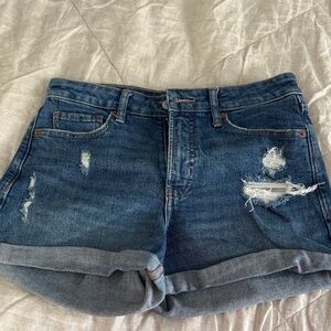 Old Navy Blue Distressed Jean Shorts